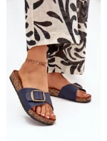 Dámské Sandály Na Korkové Platformě S Přezkou Modré model 21704214 - Boto Dámské Sandály Na Korkové Platformě S Přezkou Modré model 21704214 - Boto