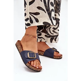 Dámské Sandály Na Korkové Platformě S Přezkou Modré Vianara