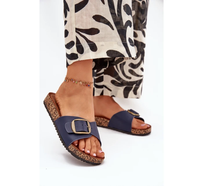 Dámské Sandály Na Korkové Platformě S Přezkou Modré model 21704214 - Boto Dámské Sandály Na Korkové Platformě S Přezkou Modré model 21704214 - Boto