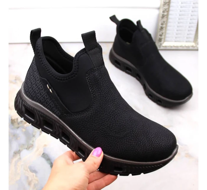 Rieker W RKR616 černá nazouvací pohodlná kotníková obuv