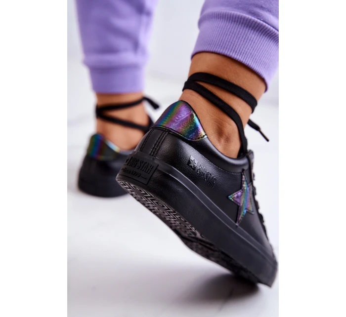 Kožené tenisky Star Big Star model 21580383 Black - Big Star Shoes Kožené tenisky Star Big Star model 21580383 Black - Big Star Shoes