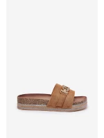 Dámské Pantofle Se Zlatým Detailem Na Platformě S Třpytkami Camel Eanes Dámské Pantofle Se Zlatým Detailem Na Platformě S Třpytkami Camel Eanes