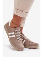 Zazoo N1068 Kožené Nízké Dámské Tenisky Tmavě Béžové