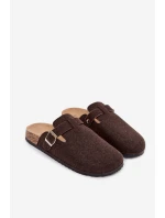 Pánské domácí pantofle s přezkou Luvan – čokoládové