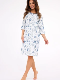 Dámská noční košile Ecru s modrou vzor model 21803129 - Cornette