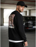 Pánská mikina s potiskem černá Dstreet BX5947 Pánská mikina s potiskem černá Dstreet BX5947