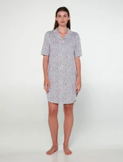 Noční košile s knoflíky a potiskem model 19696928 - Vamp