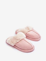 Dámské Pantofle s Kožešinou Růžové Pinky