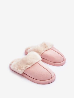 Dámské Pantofle s Kožešinou Růžové Pinky