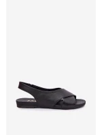 Dámské kožené sandály černé model 21701814 - Zazoo