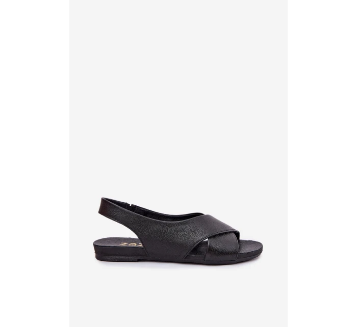 Dámské kožené sandály černé model 21701814 - Zazoo