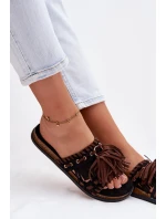 Dámské pantofle s třásněmi Černé model 21937740 - Boto