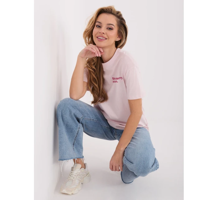 T shirt model 21798095 jasny różowy - FPrice T shirt model 21798095 jasny różowy - FPrice