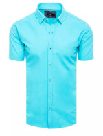 Tyrkysová pánská košile s krátkým rukávem Dstreet KX0993