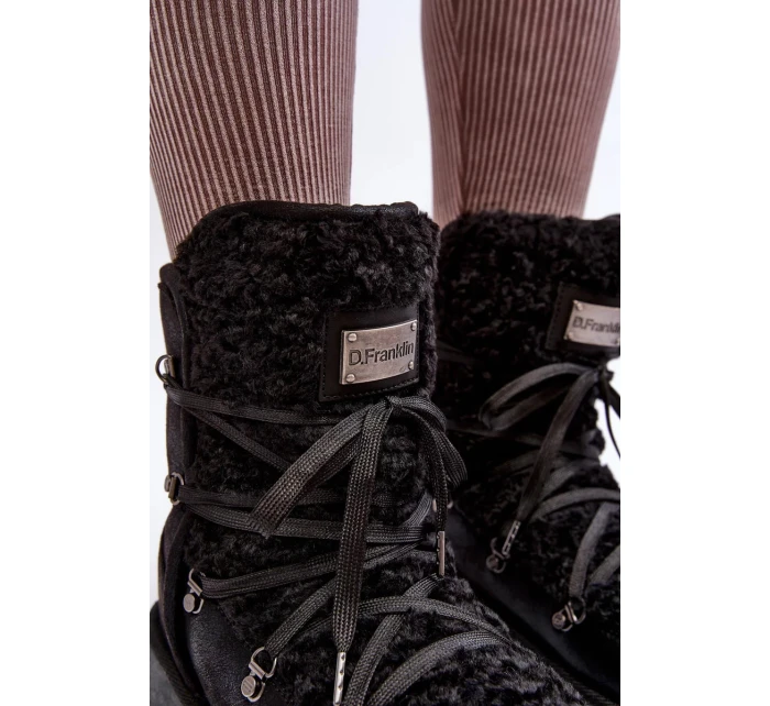 Vodotěsné boty na platformě D.Franklin černý Vodotěsné boty na platformě D.Franklin černý