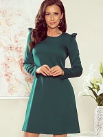 Zelené dámské trapézové šaty s volánky model 7785794