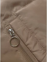 Oboustranná krátká bunda s kapucí béžovo-khaki (B8181-101011) Oboustranná krátká bunda s kapucí béžovo-khaki (B8181-101011)