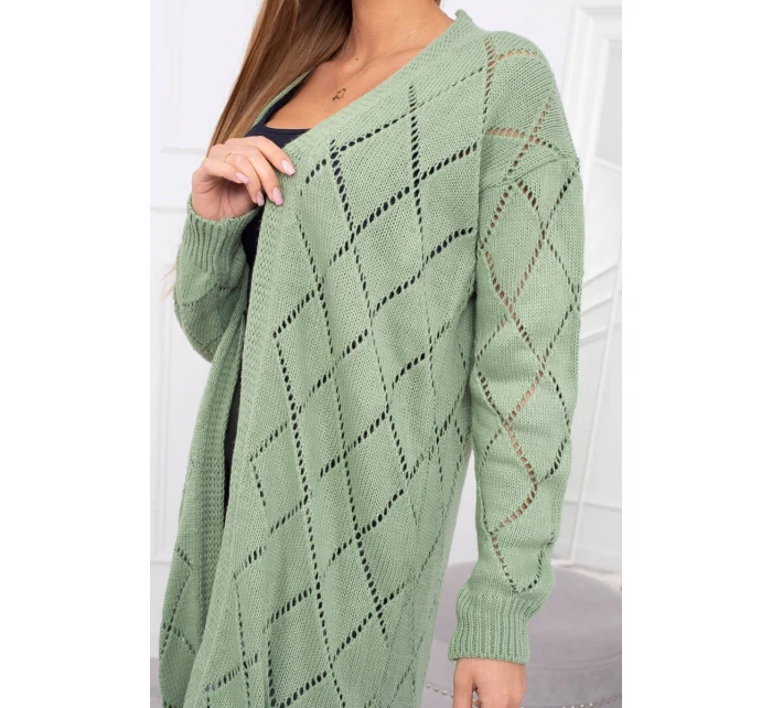Svetr s geometrickým vzorem tmavě mátový Svetr s geometrickým vzorem tmavě mátový