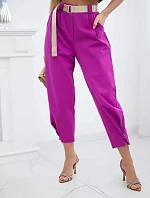 Kalhoty Summer Punto se zapínáním na nohavice tmavě fialová