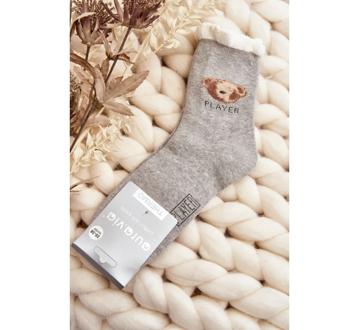 Bavlněné Ponožky S Světle šedé model 21645192 - Aura.via