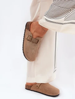 Dámské nazouváky a na platformě s přezkou khaki model 21689831 - Boto