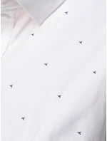 Pánská bílá vzorovaná košile slim fit FashionStreet DX2695 Pánská bílá vzorovaná košile slim fit FashionStreet DX2695