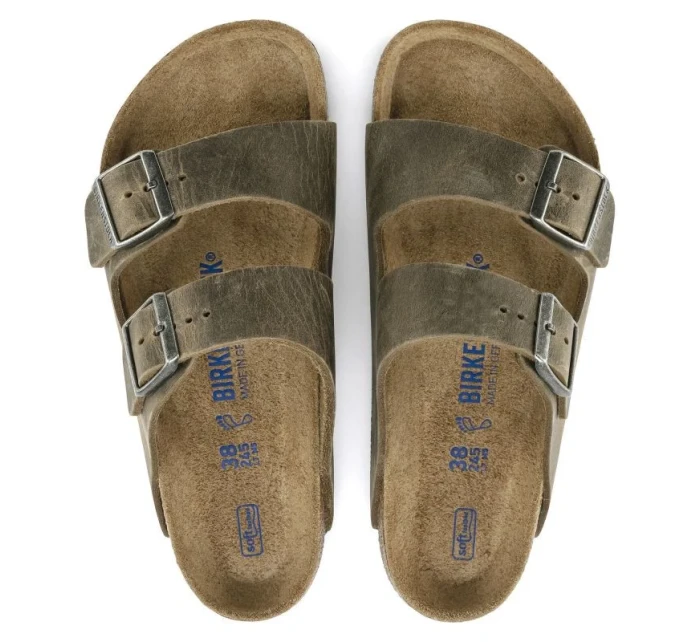 žabky Arizona Soft  Leather  Khaki model 21265516 - Birkenstock