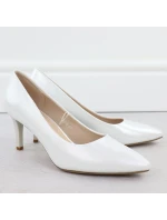 Dámské saténové stříbrné lodičky Sergio Leone 1336