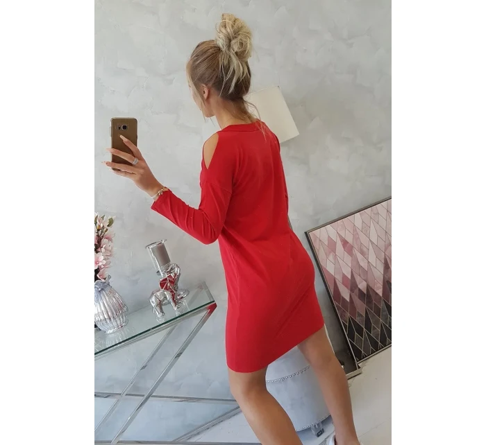 Šaty s milostným potiskem červené Šaty s milostným potiskem červené