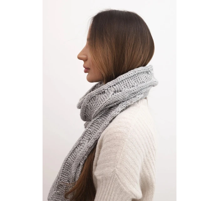 Dámský klasický pletený vlněný šátek KN22 šedý