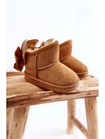 Dívčí teplé sněhule s mašlemi Velbloud Meriva Dívčí teplé sněhule s mašlemi Velbloud Meriva