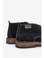 Semišové Pánské Boty Na Šněrování Černé Big Star OO174146