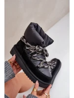 Semišové Sněhule Dámské S Hlavními Šněrováním D.Franklin DFSH375003 Černé