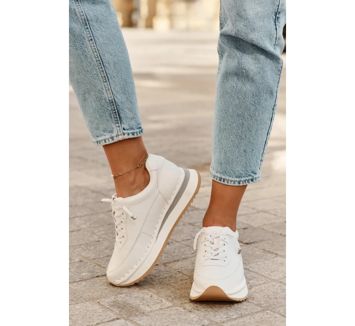 Kožené Dámské Tenisky Na Platformě Big Star model 21692994 Bílé - Big Star Shoes Kožené Dámské Tenisky Na Platformě Big Star model 21692994 Bílé - Big Star Shoes