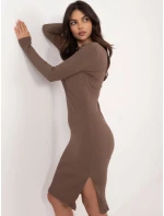 Šaty RV SK model 20619149 hnědé - FPrice Šaty RV SK model 20619149 hnědé - FPrice