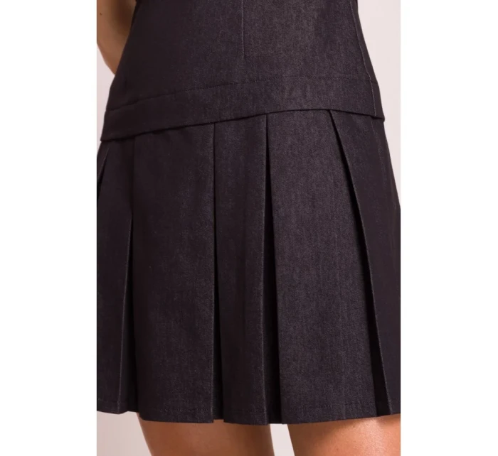 M842 Džínové šaty se záhyby - grafitové M842 Džínové šaty se záhyby - grafitové