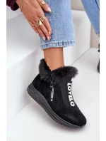Dámské kotníkové tenisky s kožíškem černé Zeriana Dámské kotníkové tenisky s kožíškem černé Zeriana
