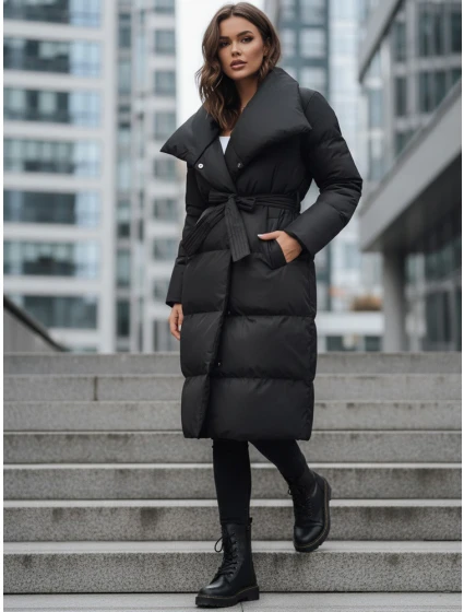 Dámský prošívaný kabát FAVI black FashionStreet TY3089