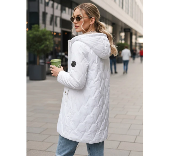 Dámská prošívaná přechodová bunda bílá Dstreet model 21996006 - FashionStreet Dámská prošívaná přechodová bunda bílá Dstreet model 21996006 - FashionStreet