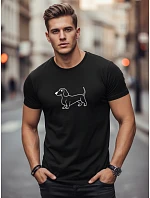 Tshirt męski z nadrukiem czarny model 22182543 - FashionStreet Tshirt męski z nadrukiem czarny model 22182543 - FashionStreet