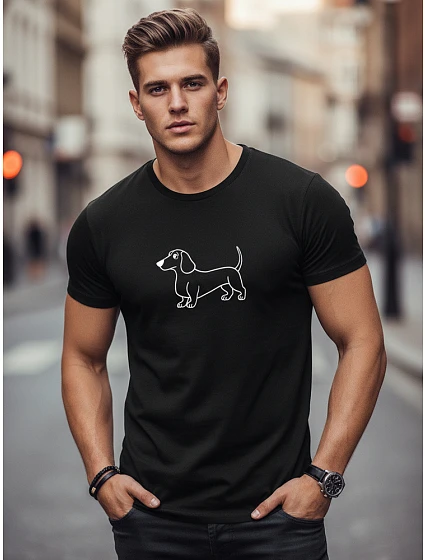Tshirt męski z nadrukiem czarny model 22182543 - FashionStreet Tshirt męski z nadrukiem czarny model 22182543 - FashionStreet