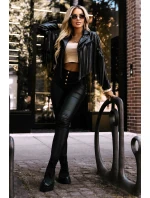 Krátké s třásněmi z měkké ekokůže černé model 21371207 - numoco basic