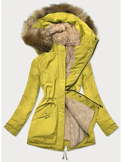 Dámská teplá zimní bunda lemon beige (w559)