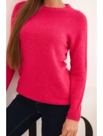 Dámský svetr z baby alpaky s dlouhým rukávem fuchsie