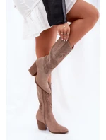 Kozačky Na Podpatku Béžové model 21691082 - S.Barski