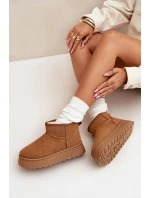 Dámské Sněhule Na Platformě Zateplené Kožíškem Camel model 21705239 - Boto Dámské Sněhule Na Platformě Zateplené Kožíškem Camel model 21705239 - Boto