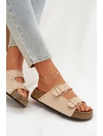 Dámské pantofle se zlatými a knoflíky model 21919013 - Boto Dámské pantofle se zlatými a knoflíky model 21919013 - Boto