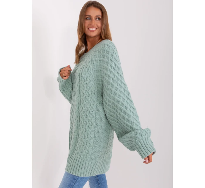 Sweter AT SW  mietowy model 18895582 - FPrice