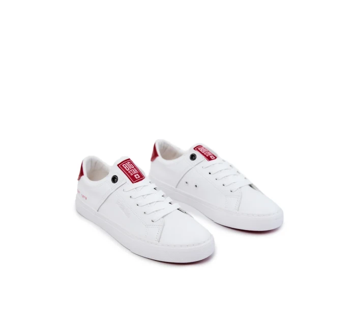 Pánské kožené tenisky Big Star - bílá/červená