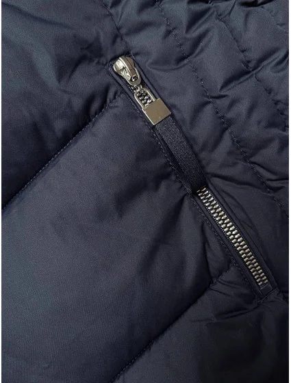 DŁUGA PIKOWANA ZIMOWA KURTKA DAMSKA GRANATOWA model 21241970 - Libland